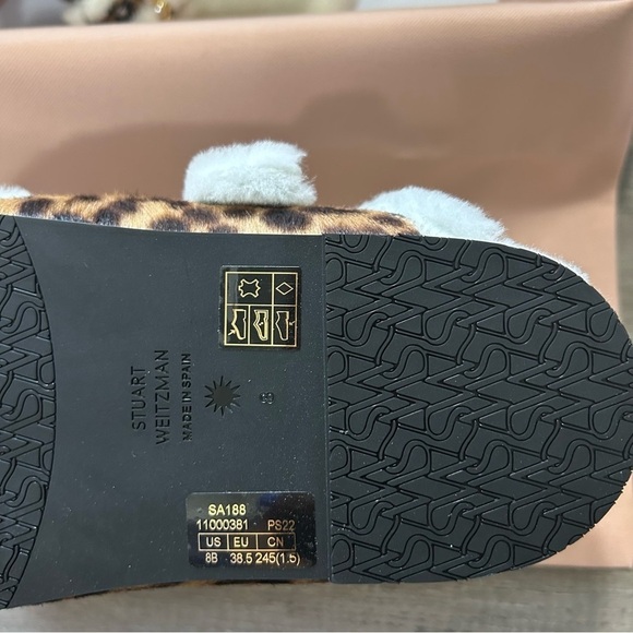 Stuart Weitzman Piper Chill Slide Sandals Cheetah CalfHair Fur New NWT - Picture 9 of 13